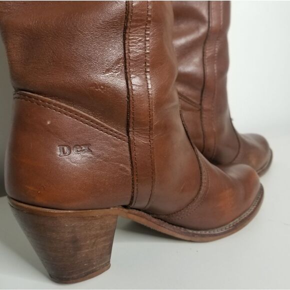 Vintage Dexter Riding Boots Reddish Brown Leather‎ Stacked Heel Size 8.5M - Picture 13 of 14